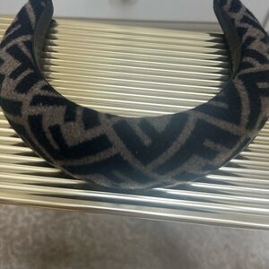 Fendi Black and Brown Geometric Hair Accessory